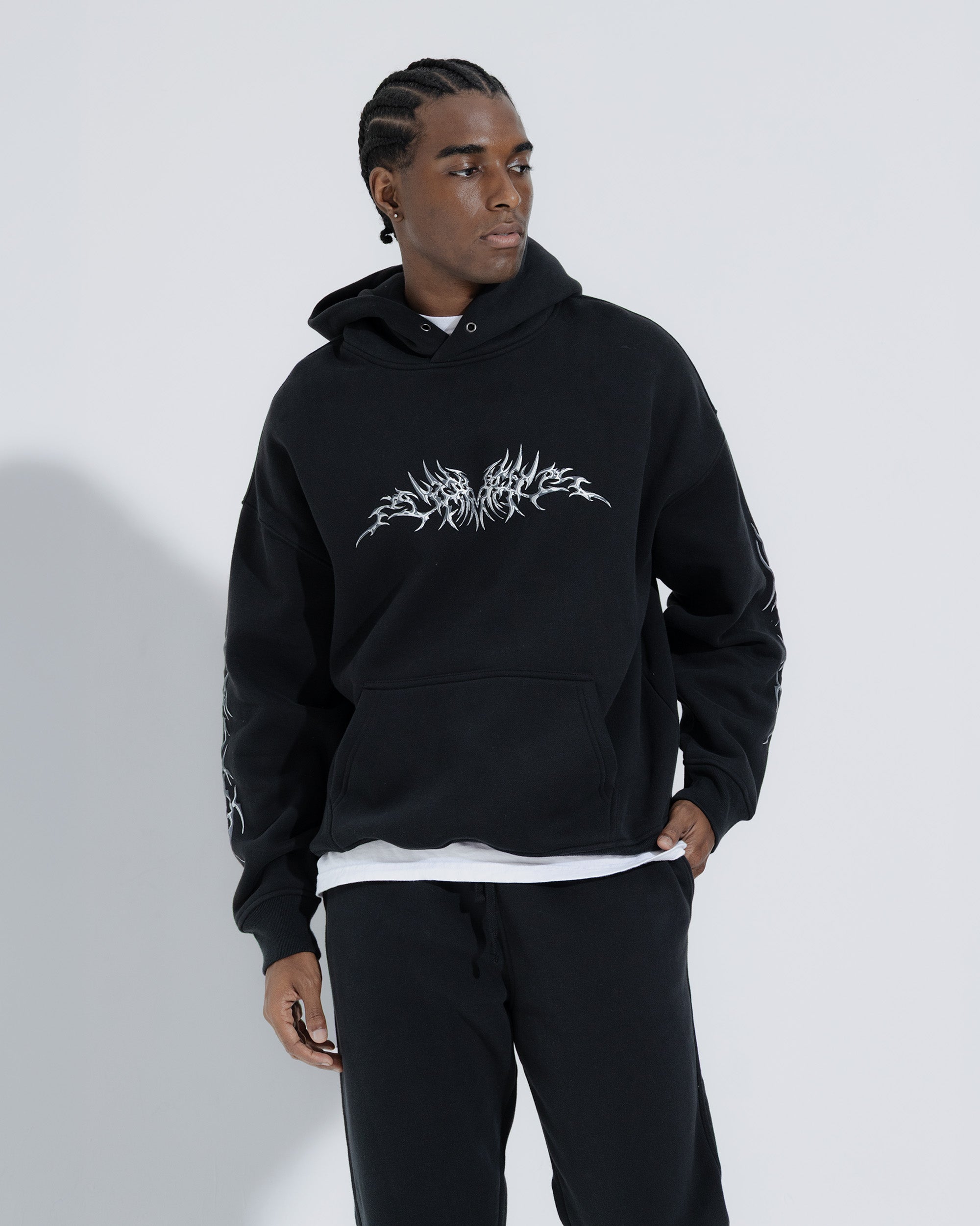 Chrome Heavy Weight Tribal Pullover Hoodie | Brooklyn Cloth