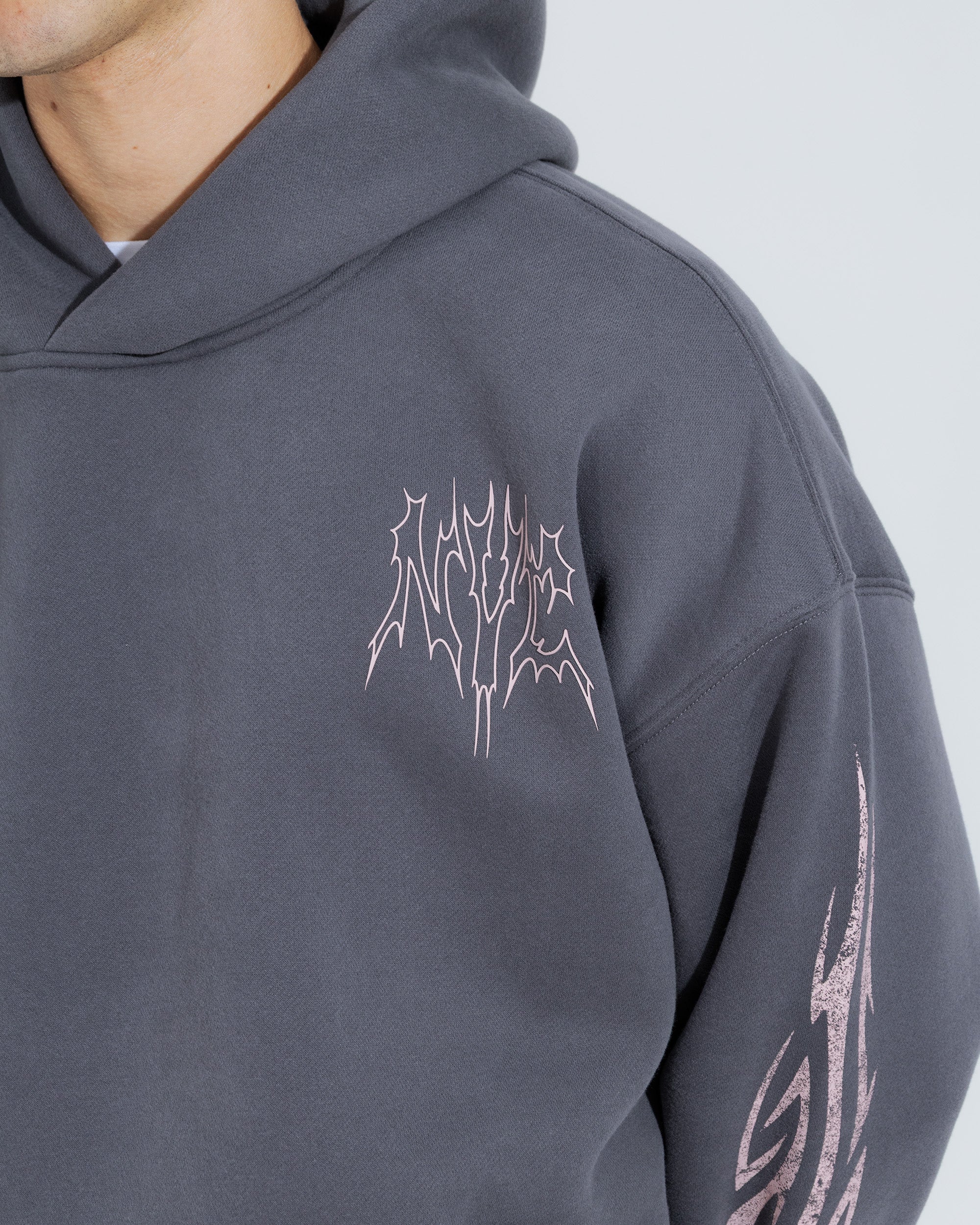 NYC Core Heavy Weight Pullover Hoodie in Steel grey