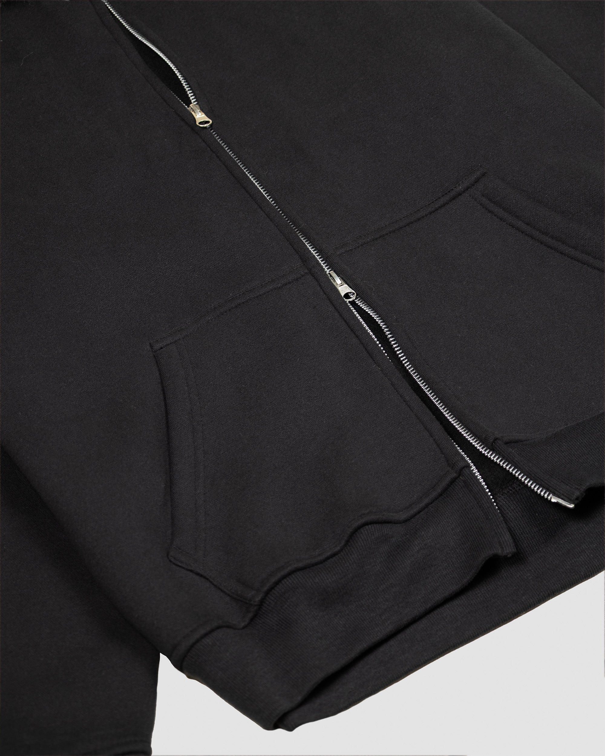 Fur Trim Hoodie in Black