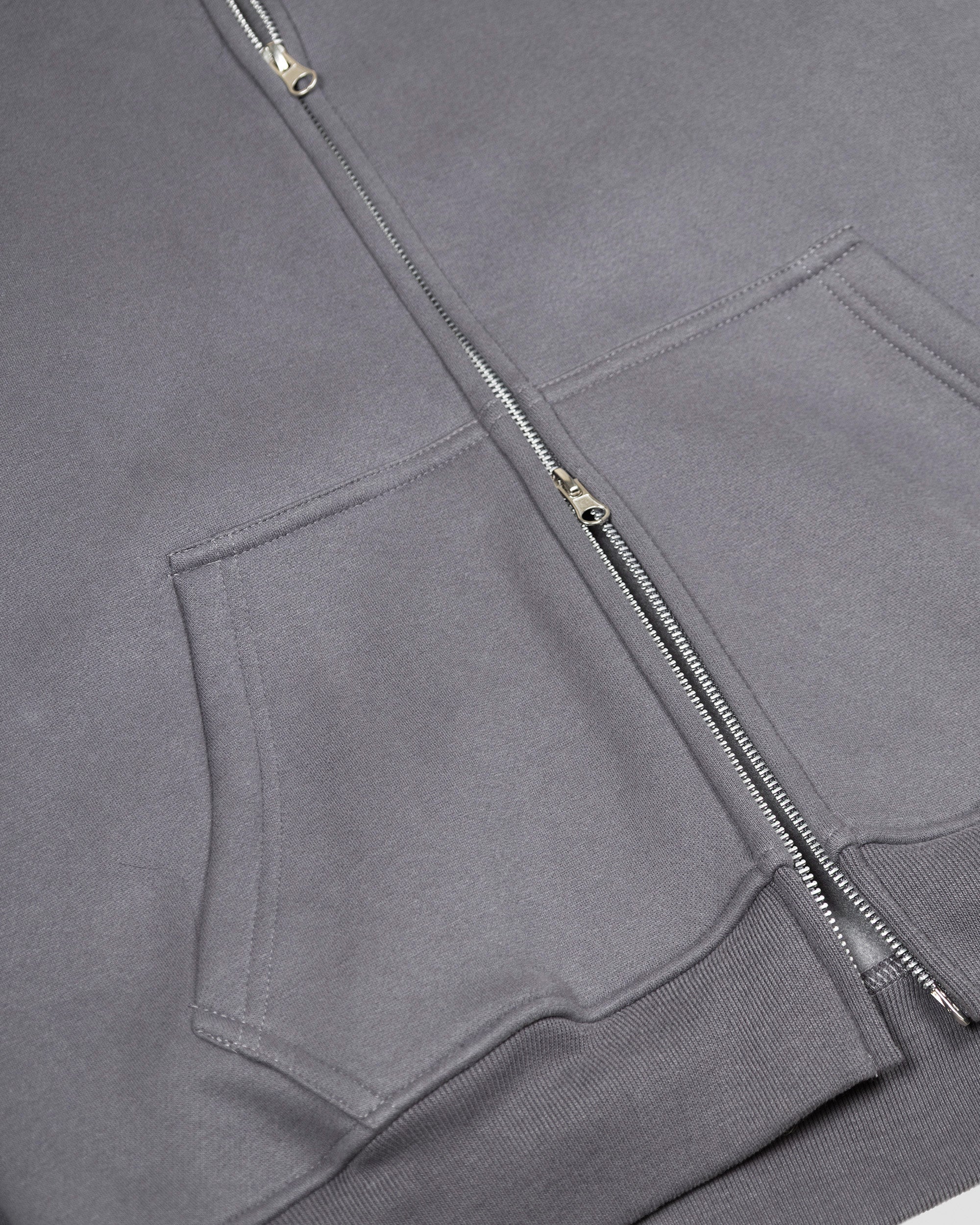 Fur Trim Hoodie in Steel grey