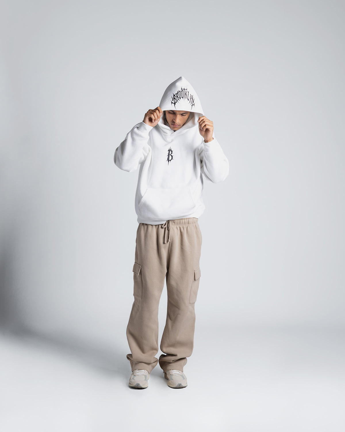 Gothic Brooklyn Hoodie in White