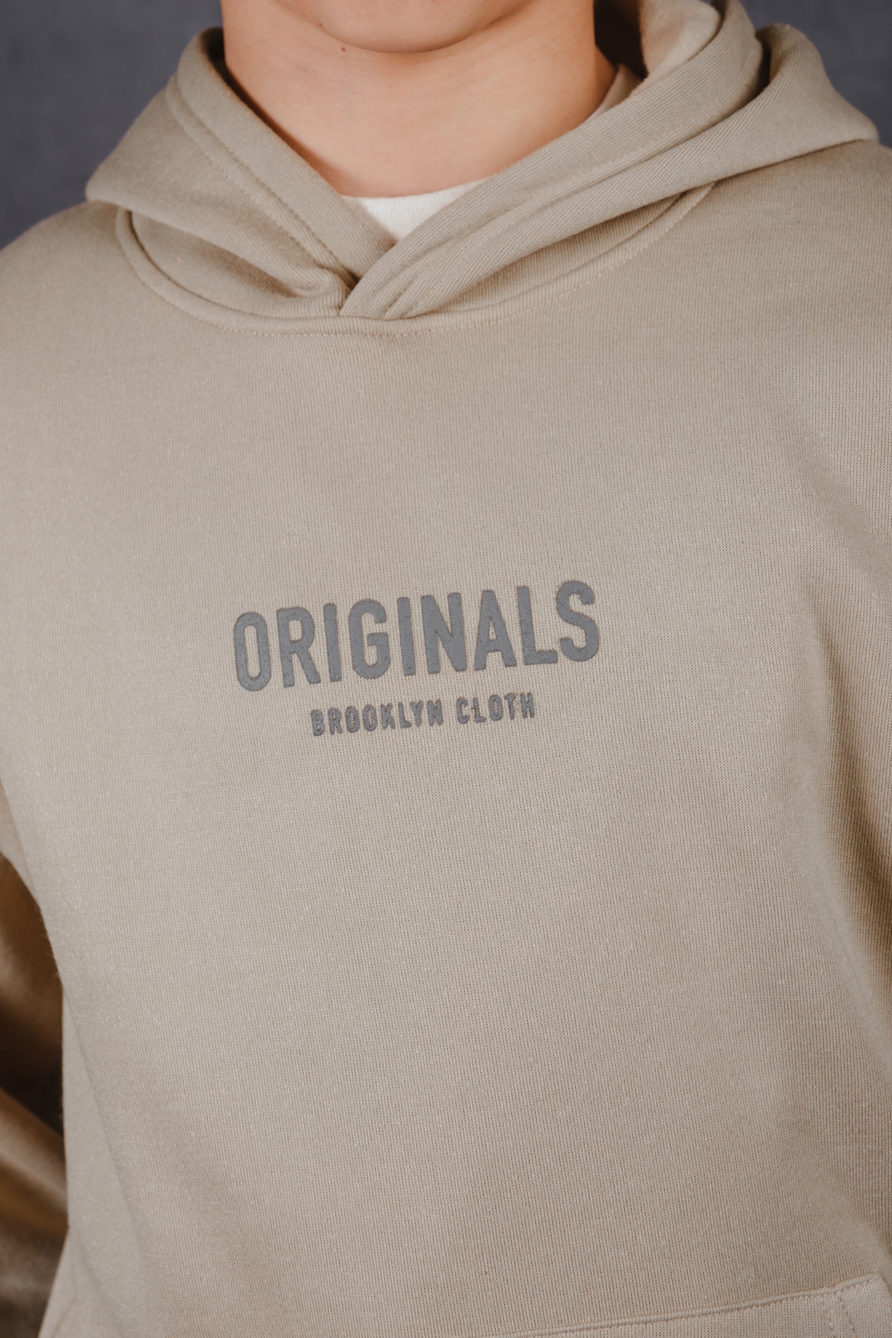 Kids casual pullover hoodie 
#color_pumice stone