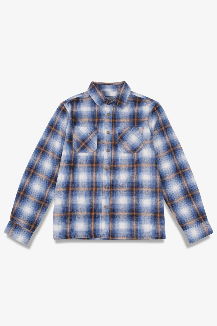 Soft and durable heavyweight flannel shacket
#color_blue-beige-check