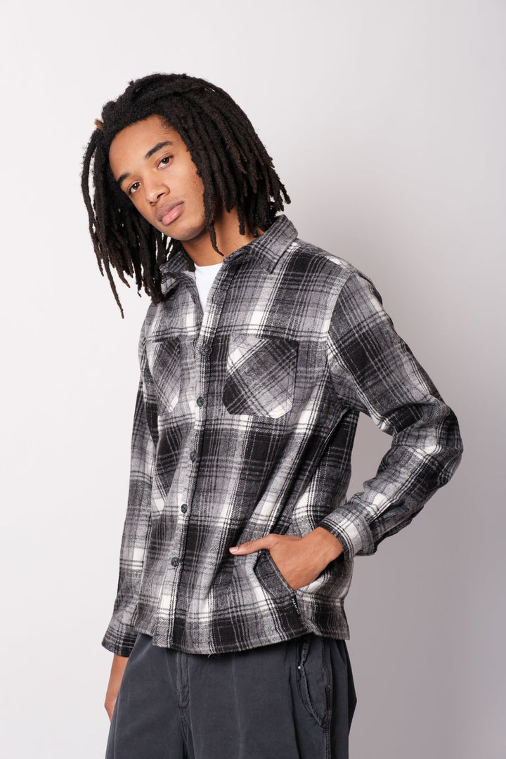 Soft-touch heavy flannel shacket
#color_black-and-white