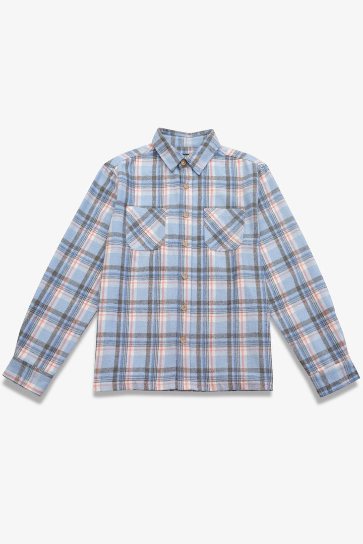 Essential heavy flannel shirt jacket
#color_blue-pink