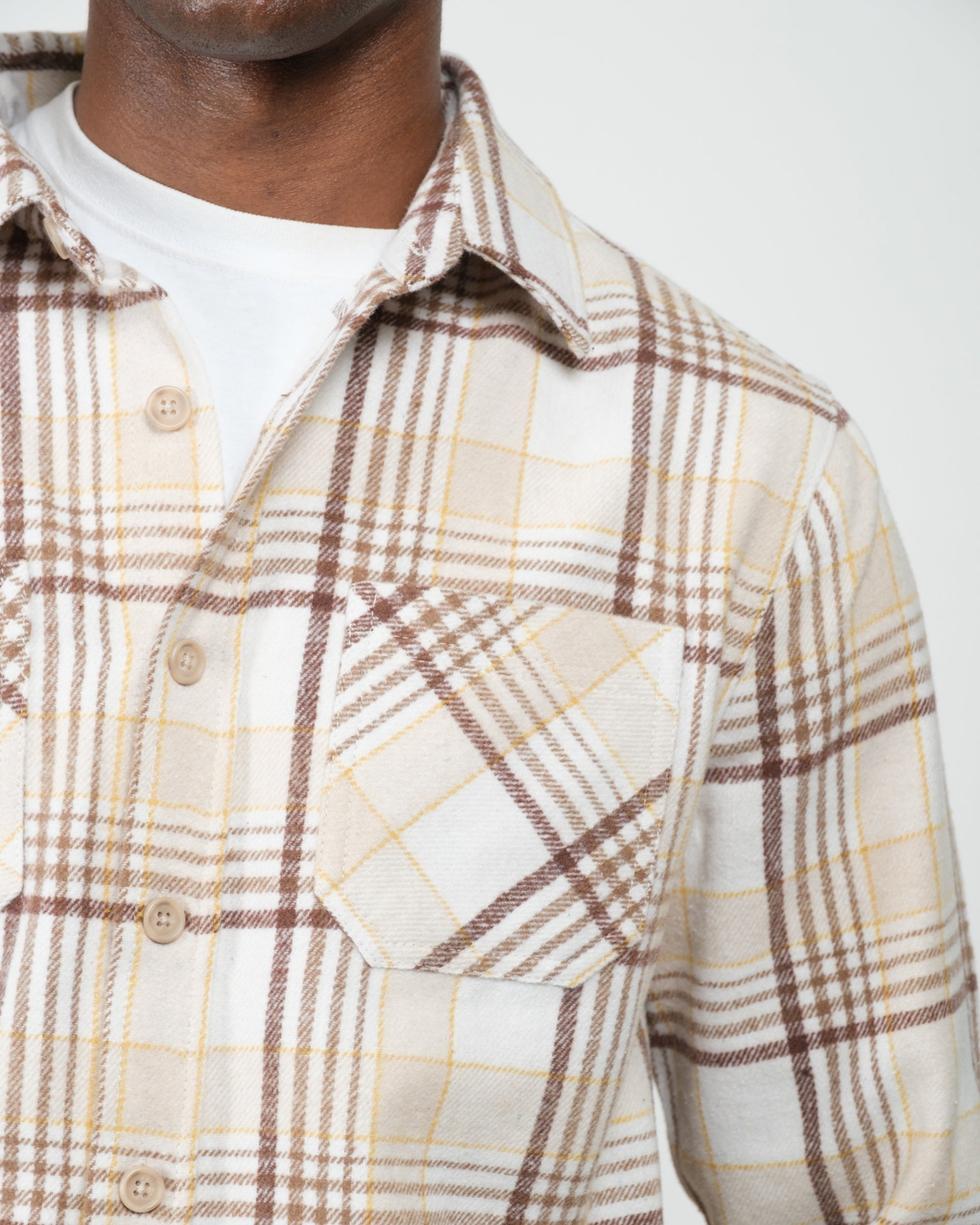 Warm, breathable heavy flannel shacket
#color_cream