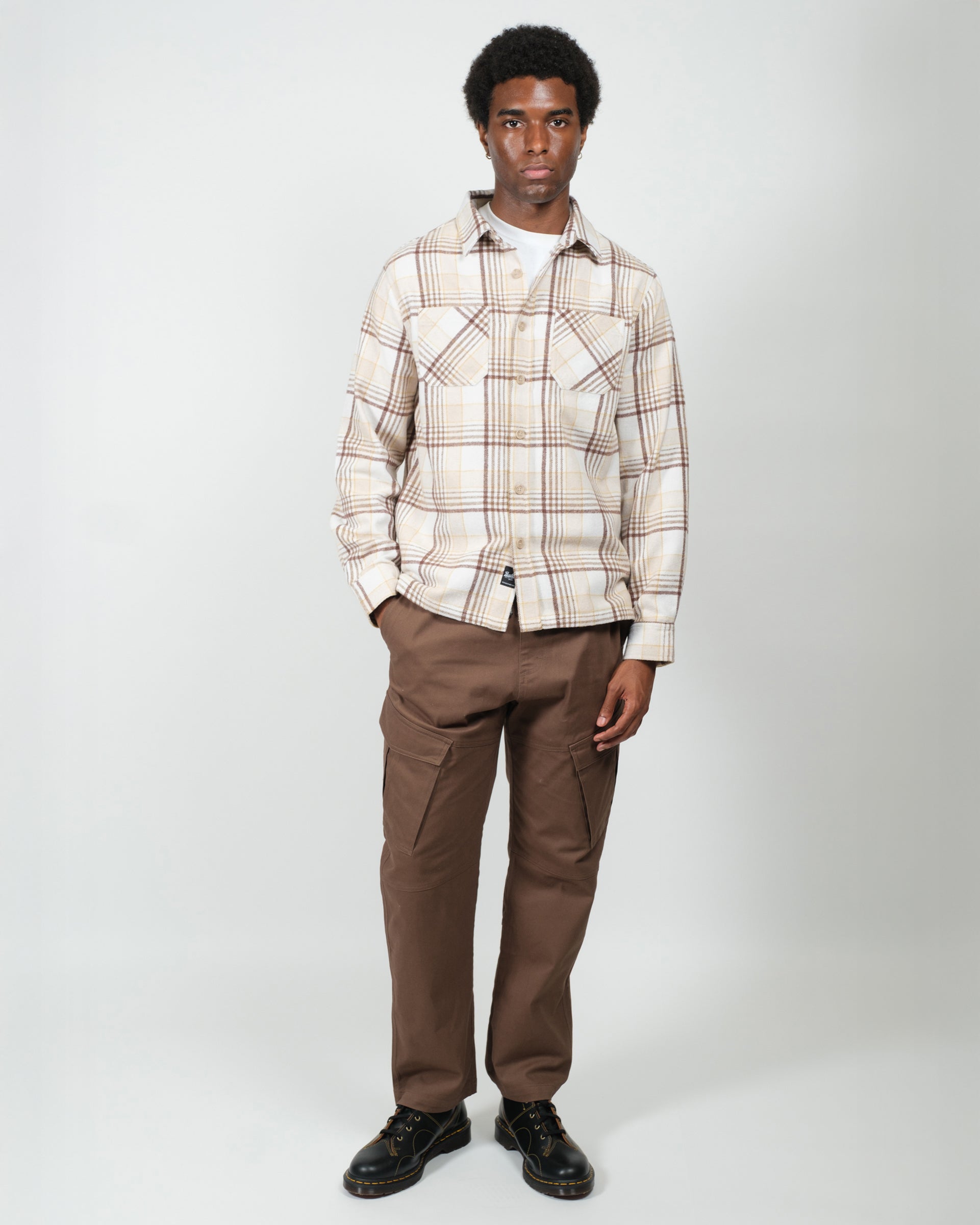 Warm, breathable heavy flannel shacket
#color_cream