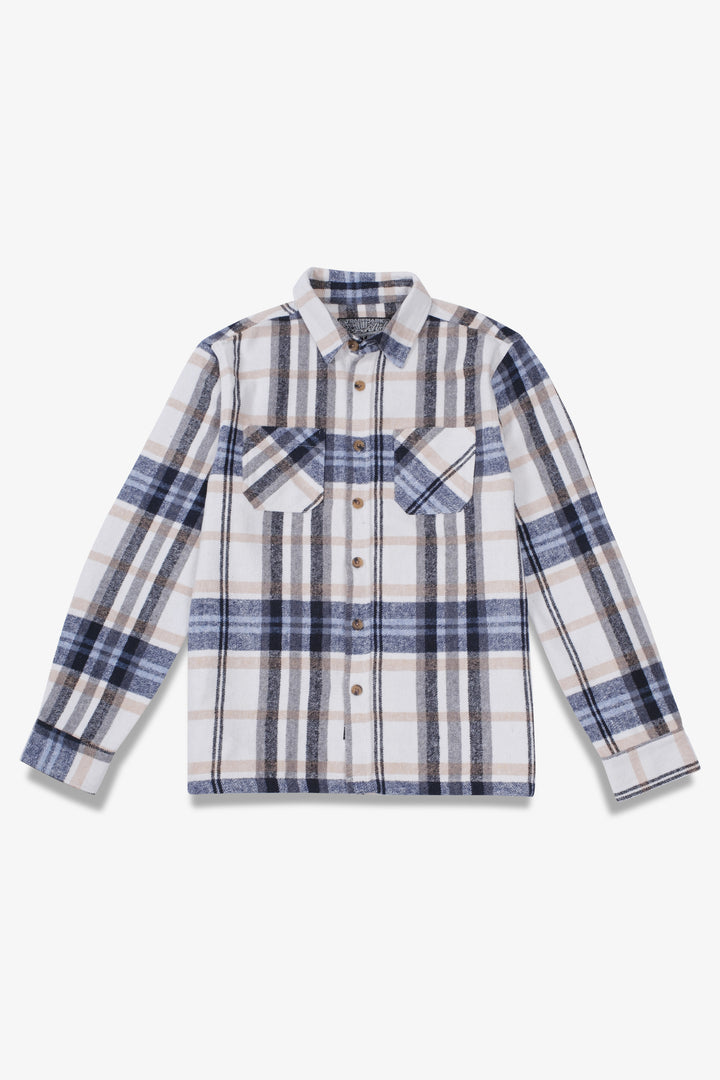 Rugged outdoor heavy flannel shacket
#color_ivory