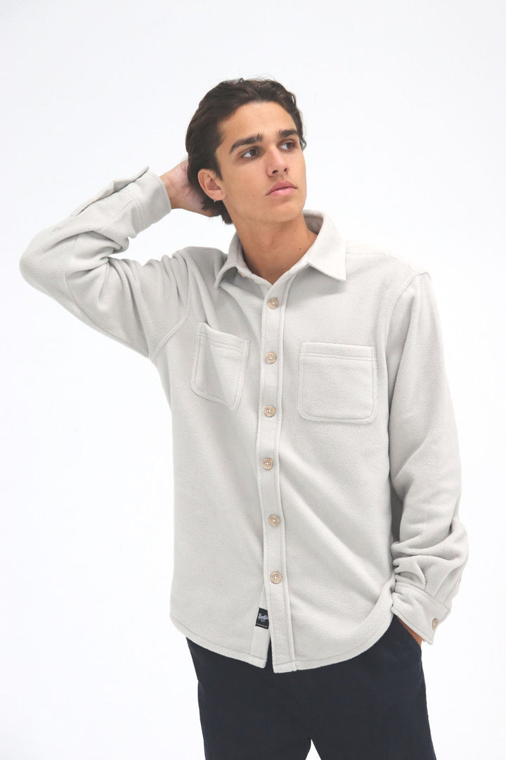 Heavy knit button up shacket
#color_light-grey