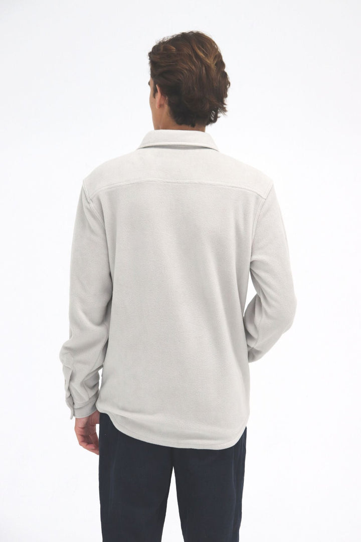 Heavy knit shacket with relaxed fit
#color_light-grey