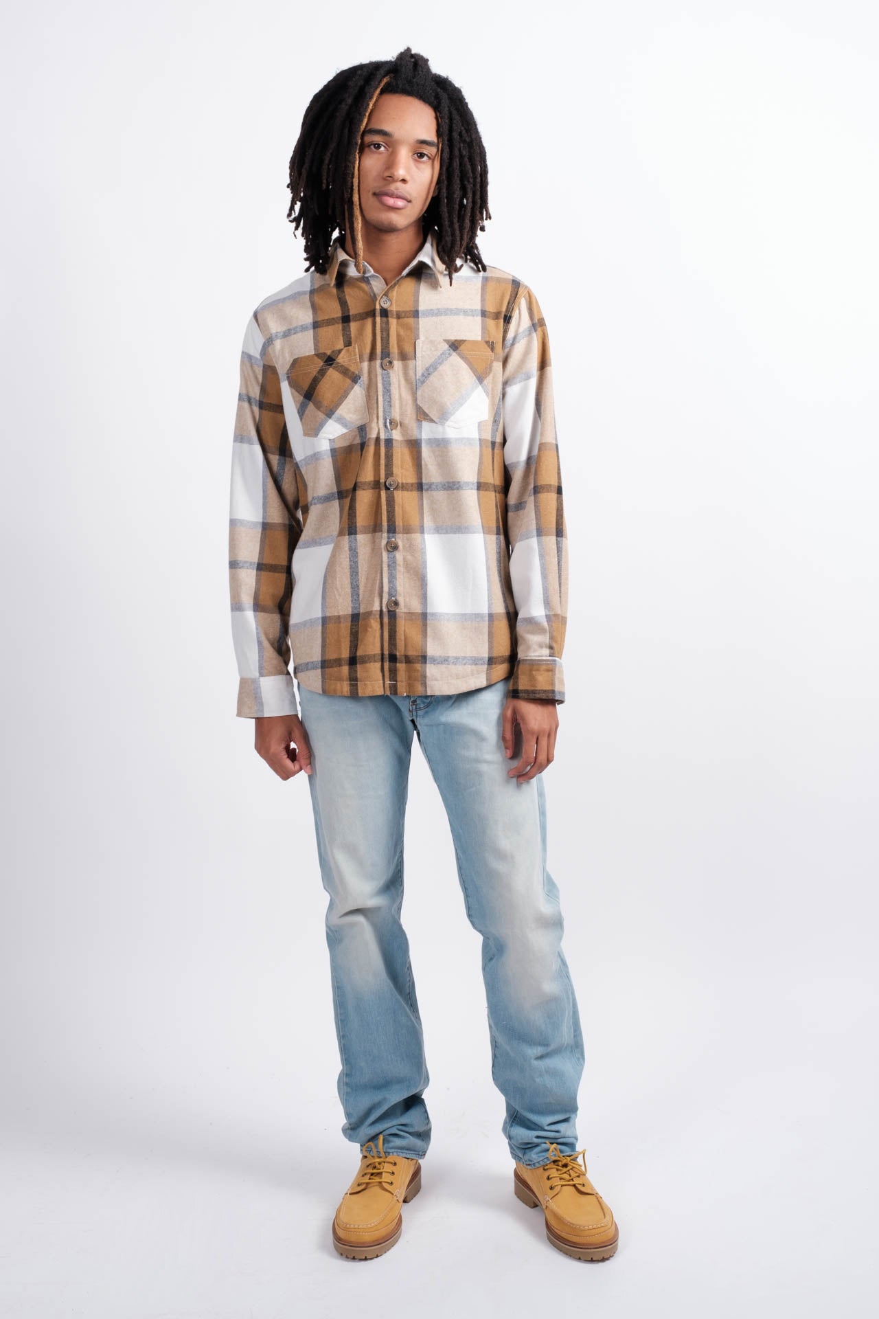 Men’s flannel shacket with thermal lining
#color_brown
