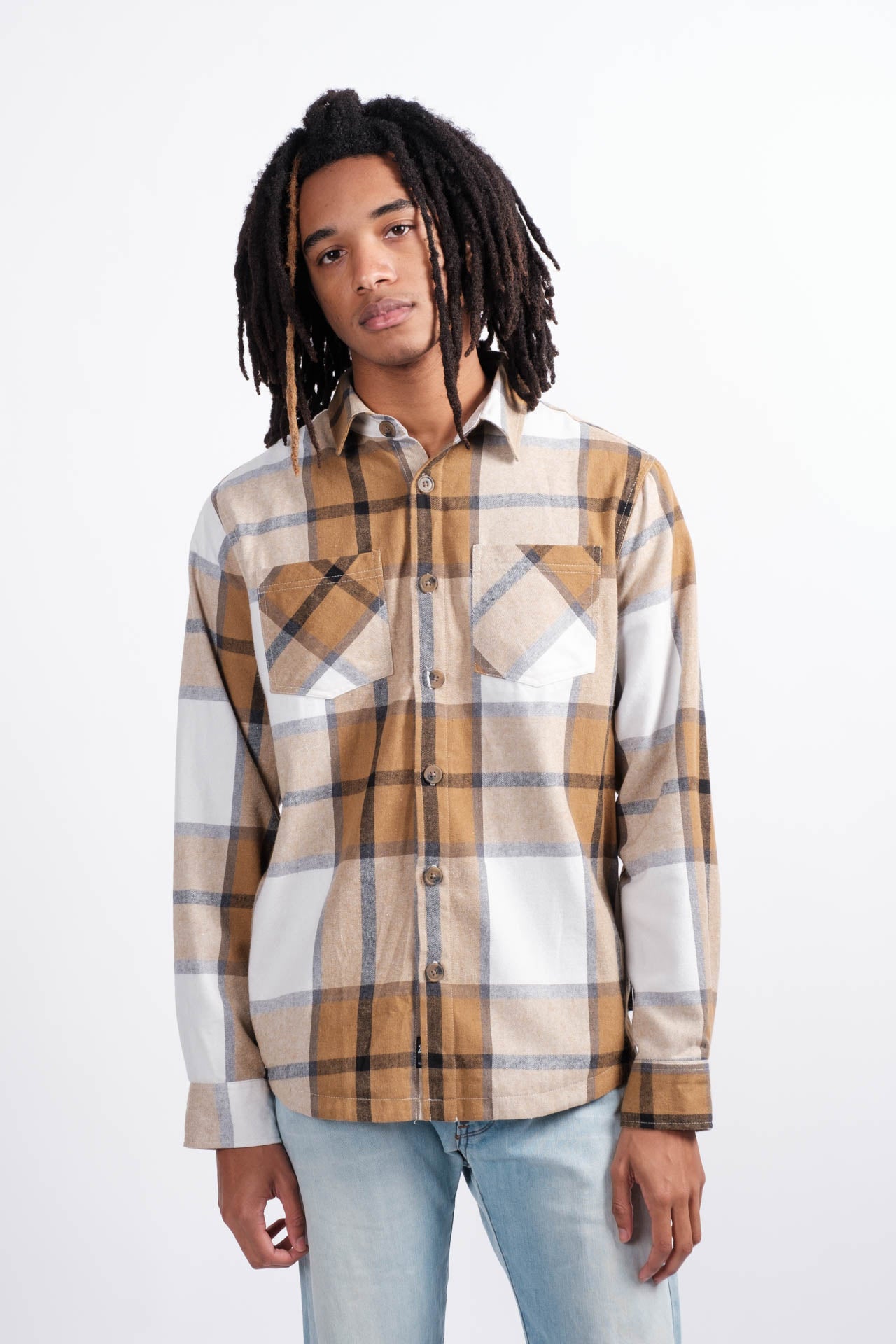 Men’s thermal-lined flannel shacket
#color_brown