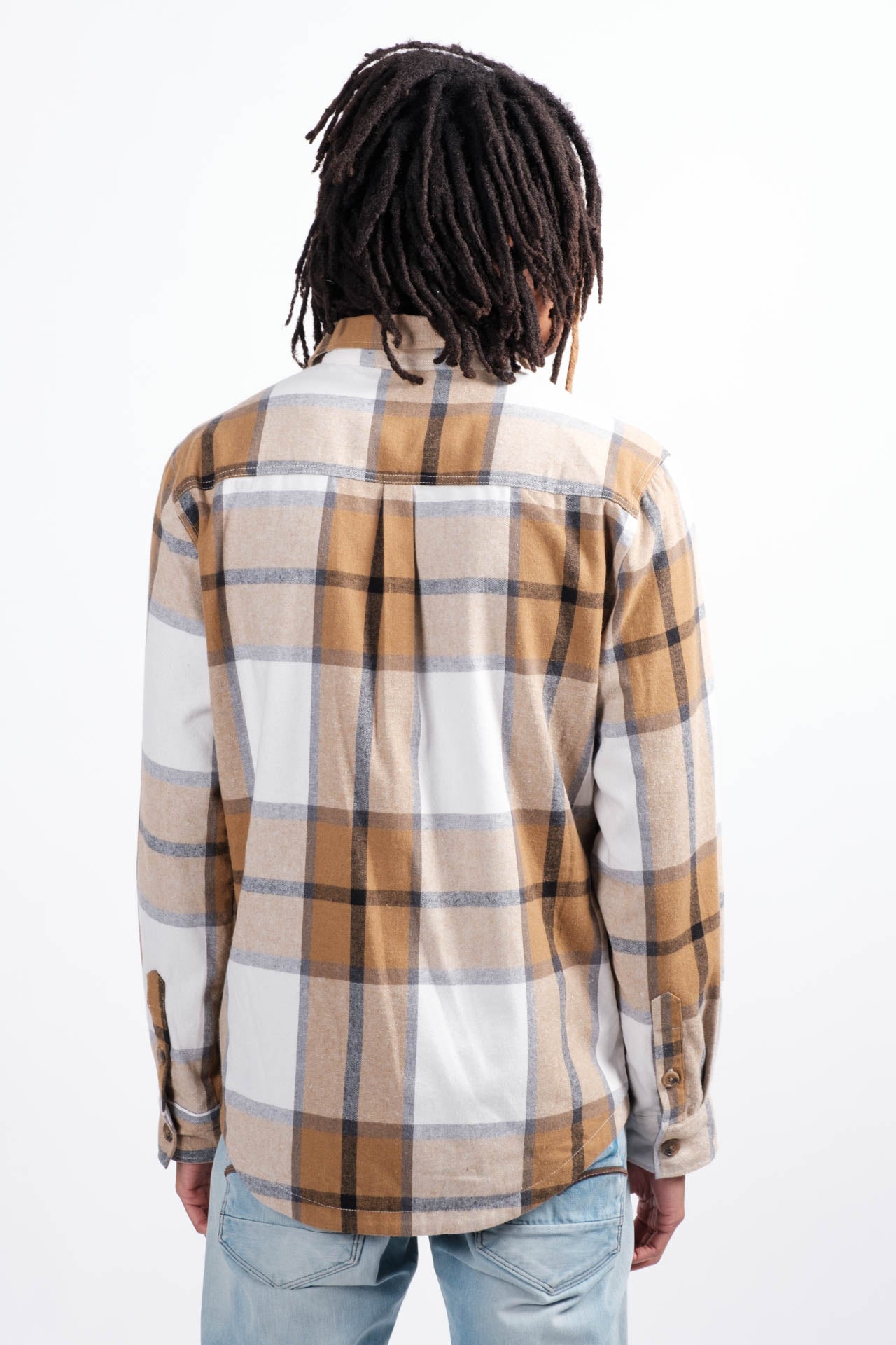Men’s flannel shirt jacket with cozy thermal lining
#color_brown