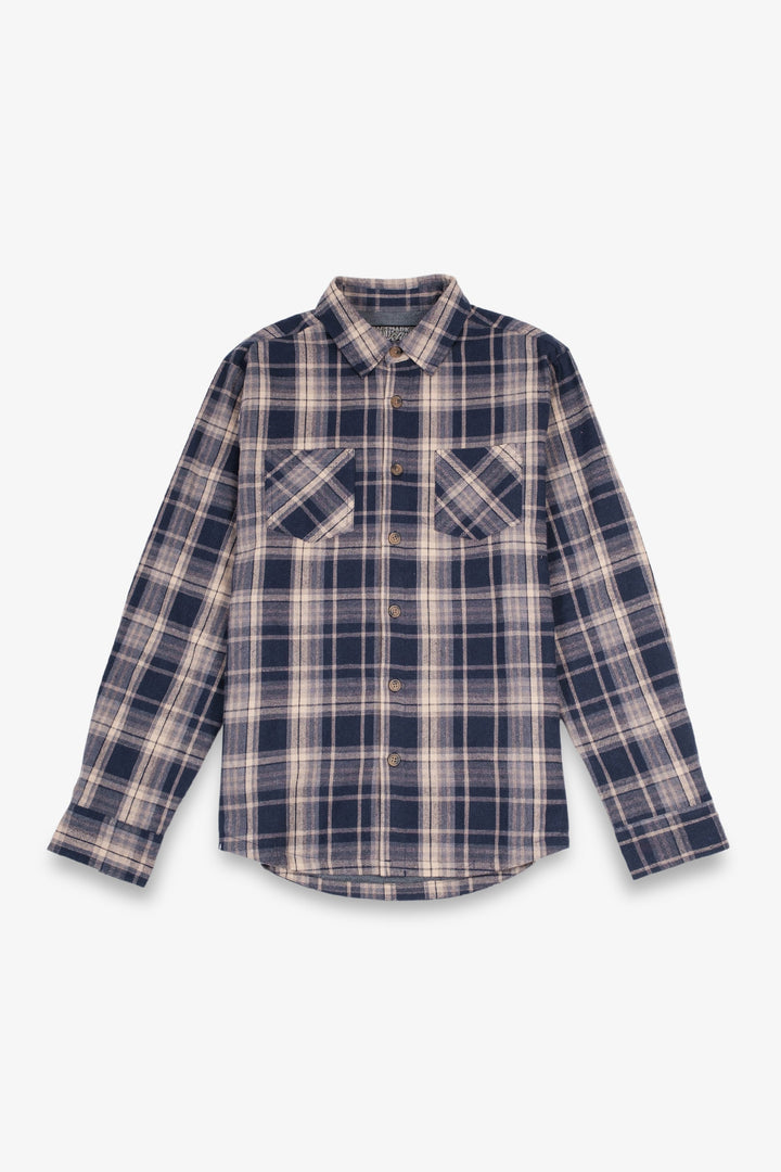Thermal-lined flannel jacket-shirt hybrid for men
#color_navy