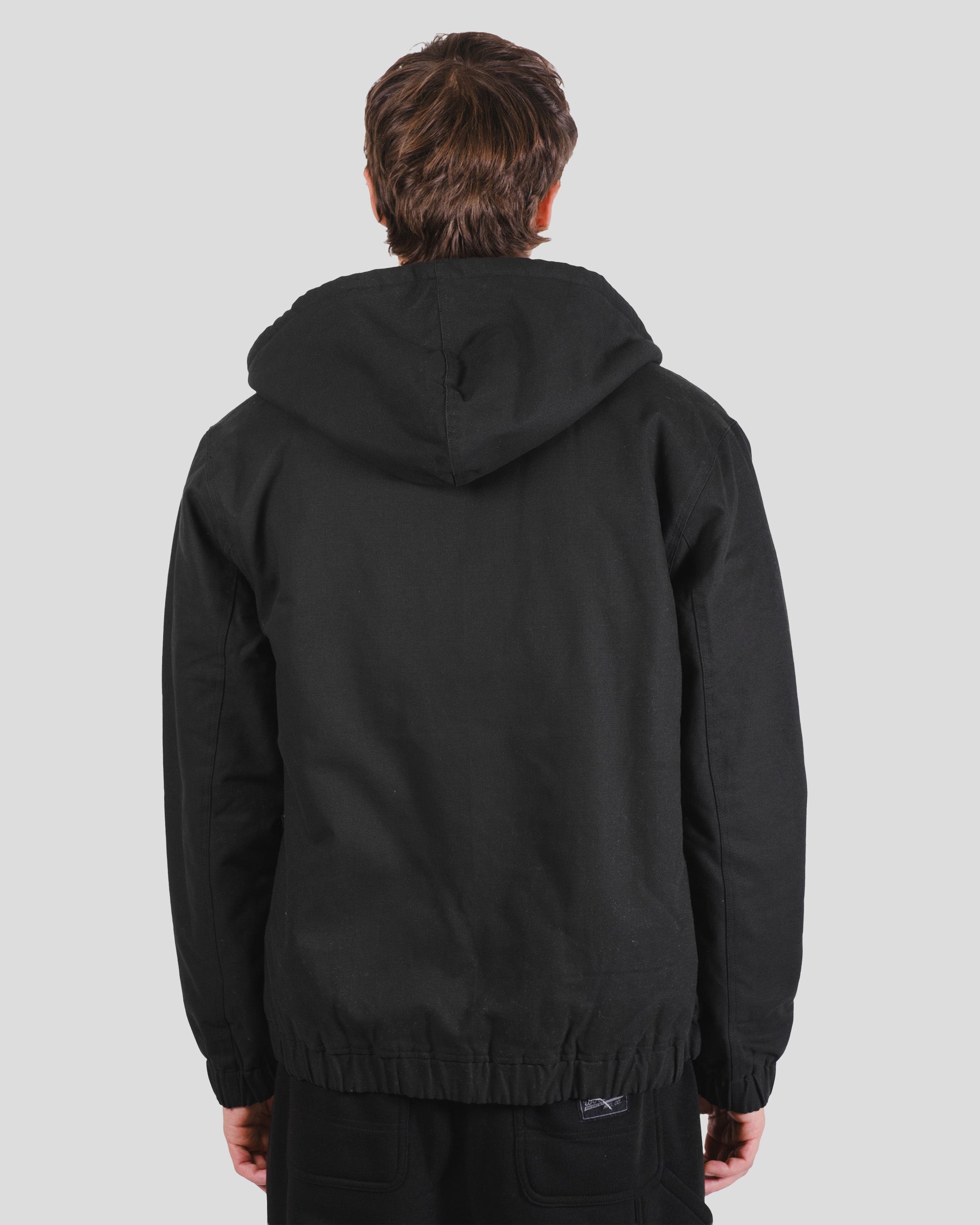 Sherpa Lined Hooded Canvas Jacket
