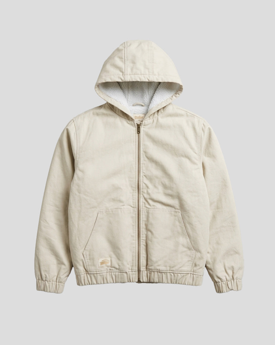 Sherpa Lined Hooded Canvas Jacket