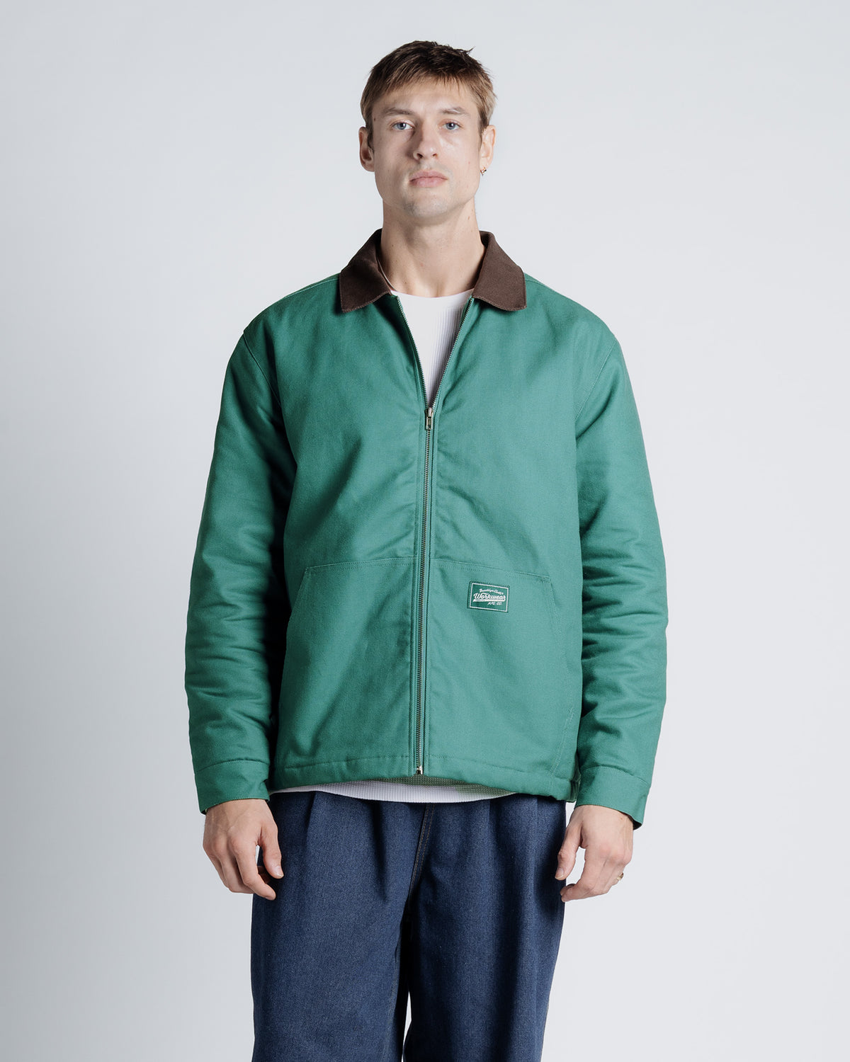 Contrast Collar Jacket in Dark spruce