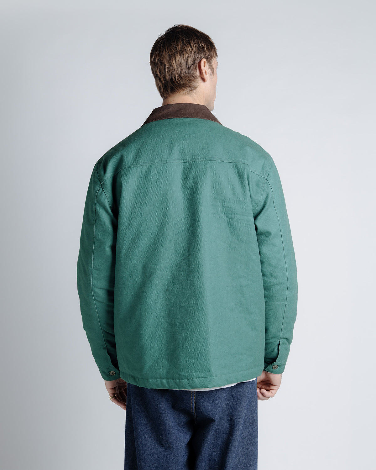 Contrast Collar Jacket in Dark spruce