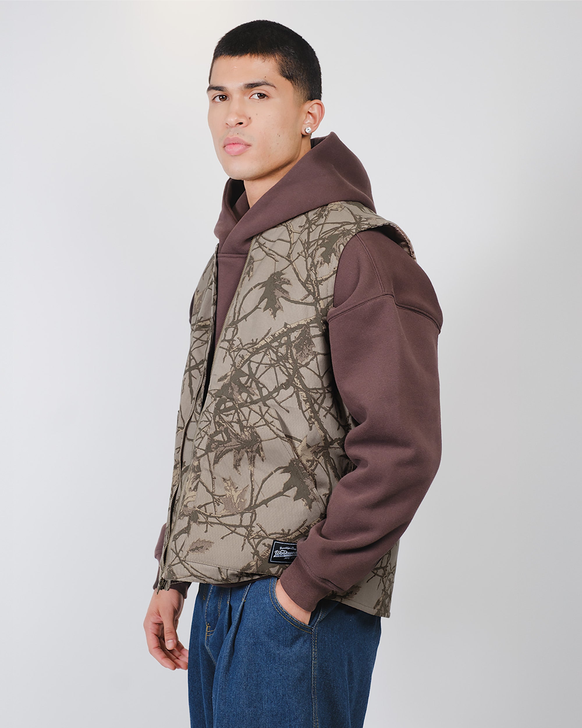 Tree Camo Canvas Vest | Outerwear | Brooklyn Cloth