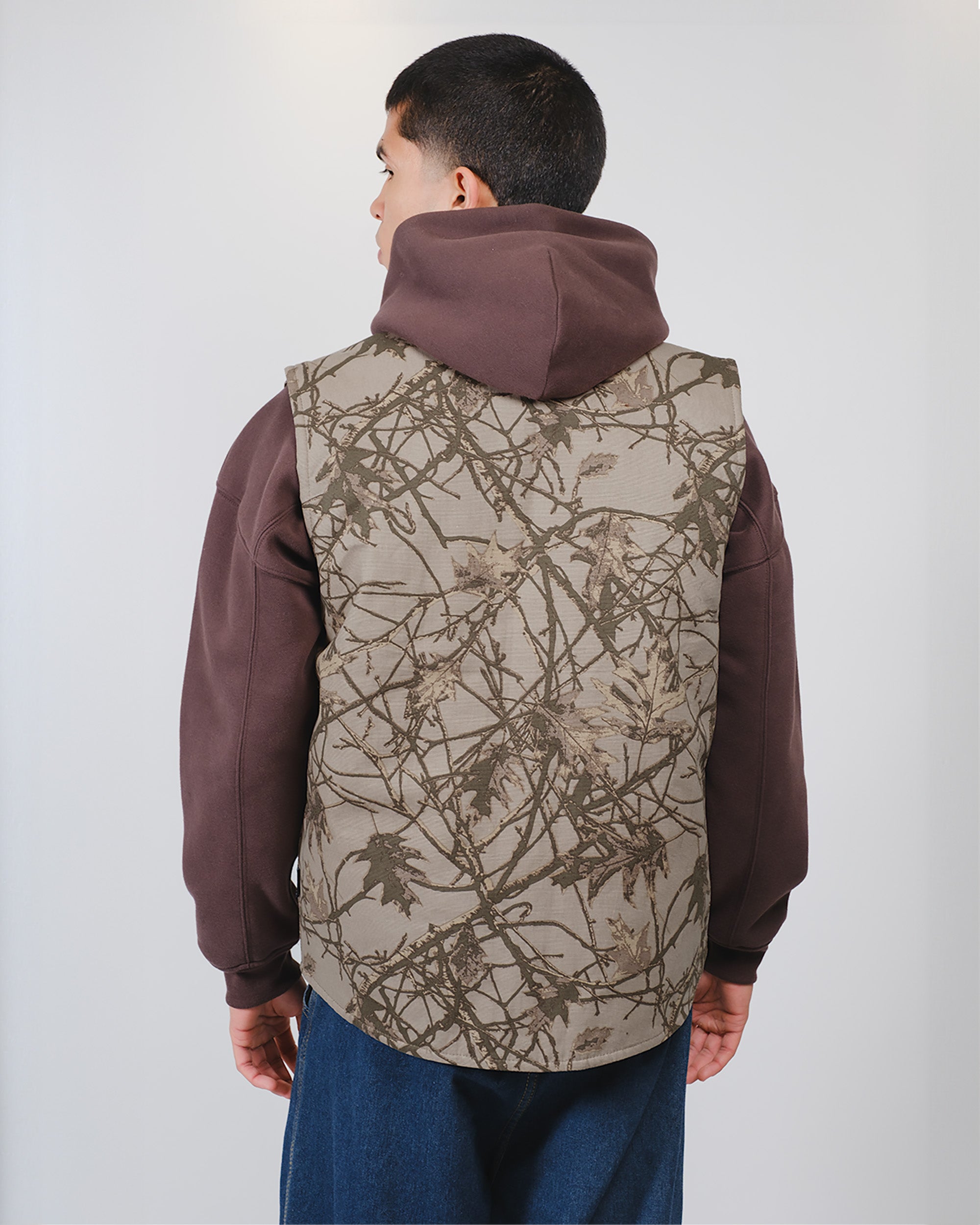 Tree Camo Canvas Vest | Outerwear | Brooklyn Cloth