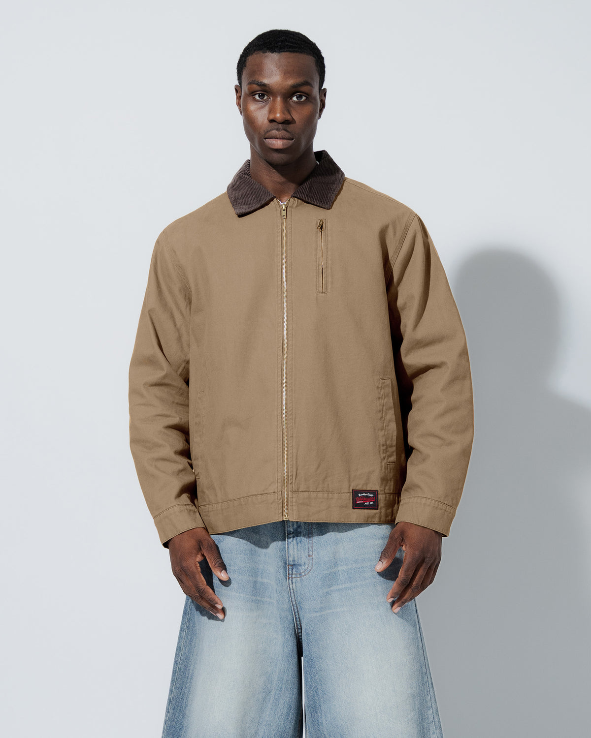Lined Washed Canvas Jacket in Tobacco