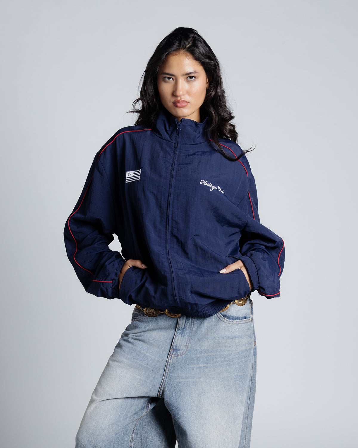 Heritage Club Track Jacket in French navy