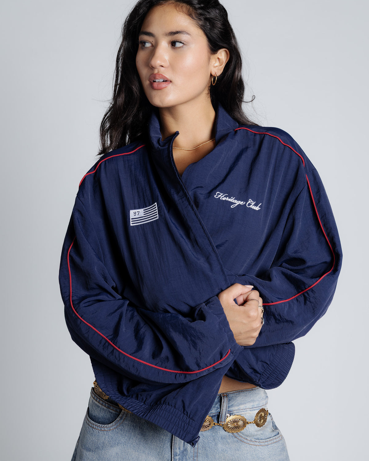 Heritage Club Track Jacket in French navy