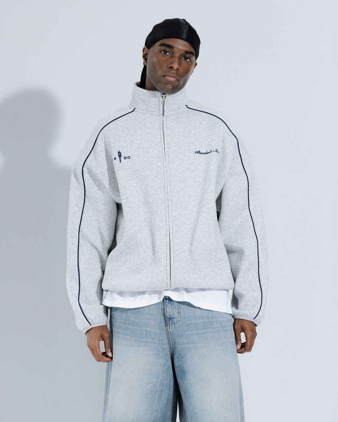 Standard Issue Fleece Track Jacket - Heather Grey