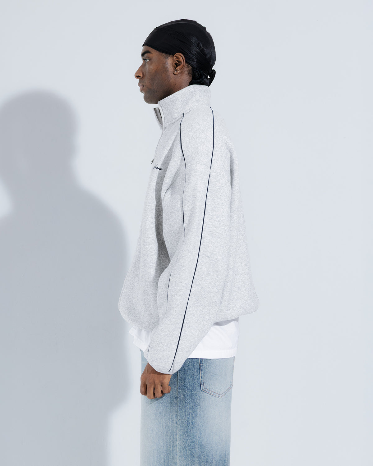 Standard Issue Fleece Track Jacket in Heather grey