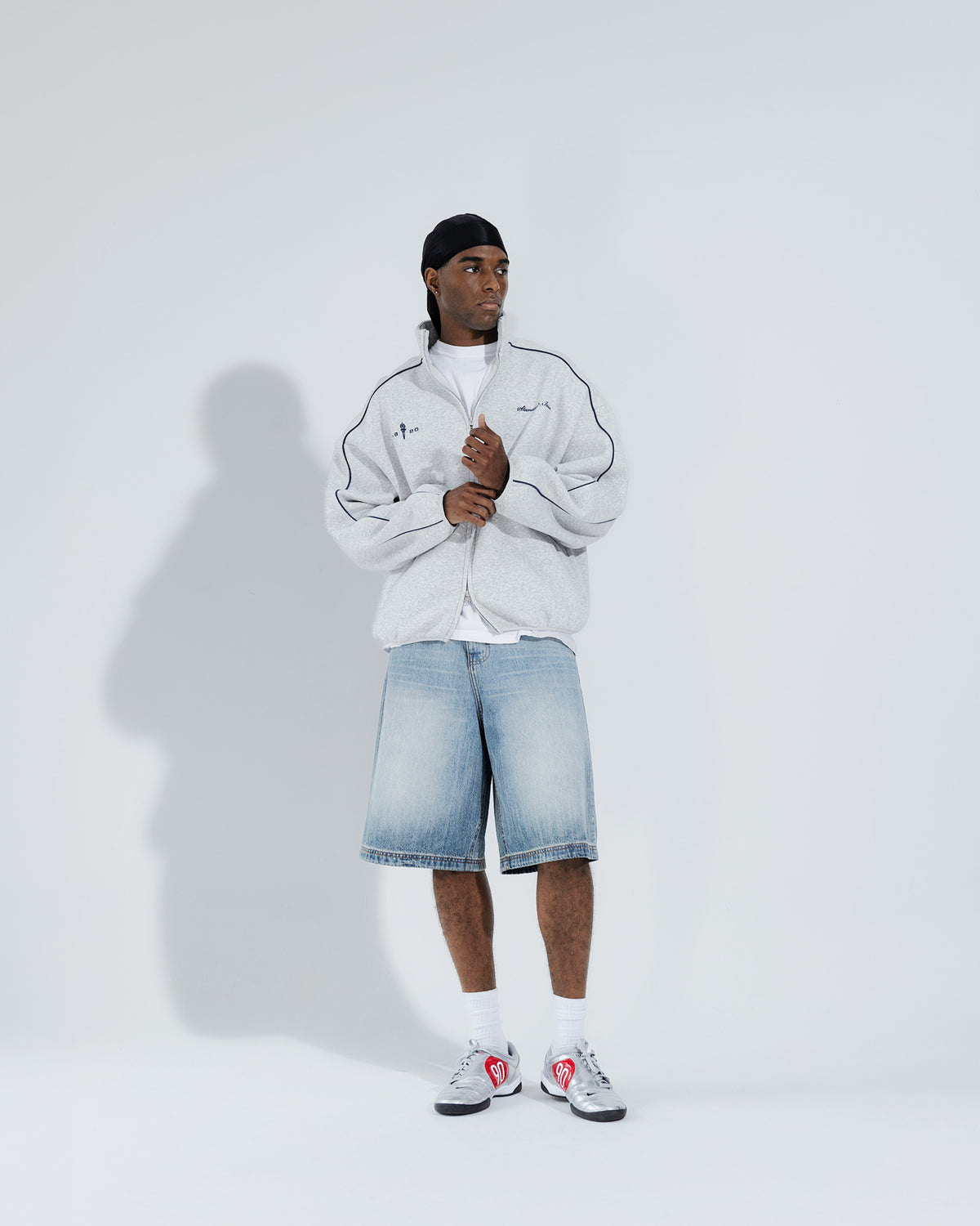 Standard Issue Fleece Track Jacket in Heather grey