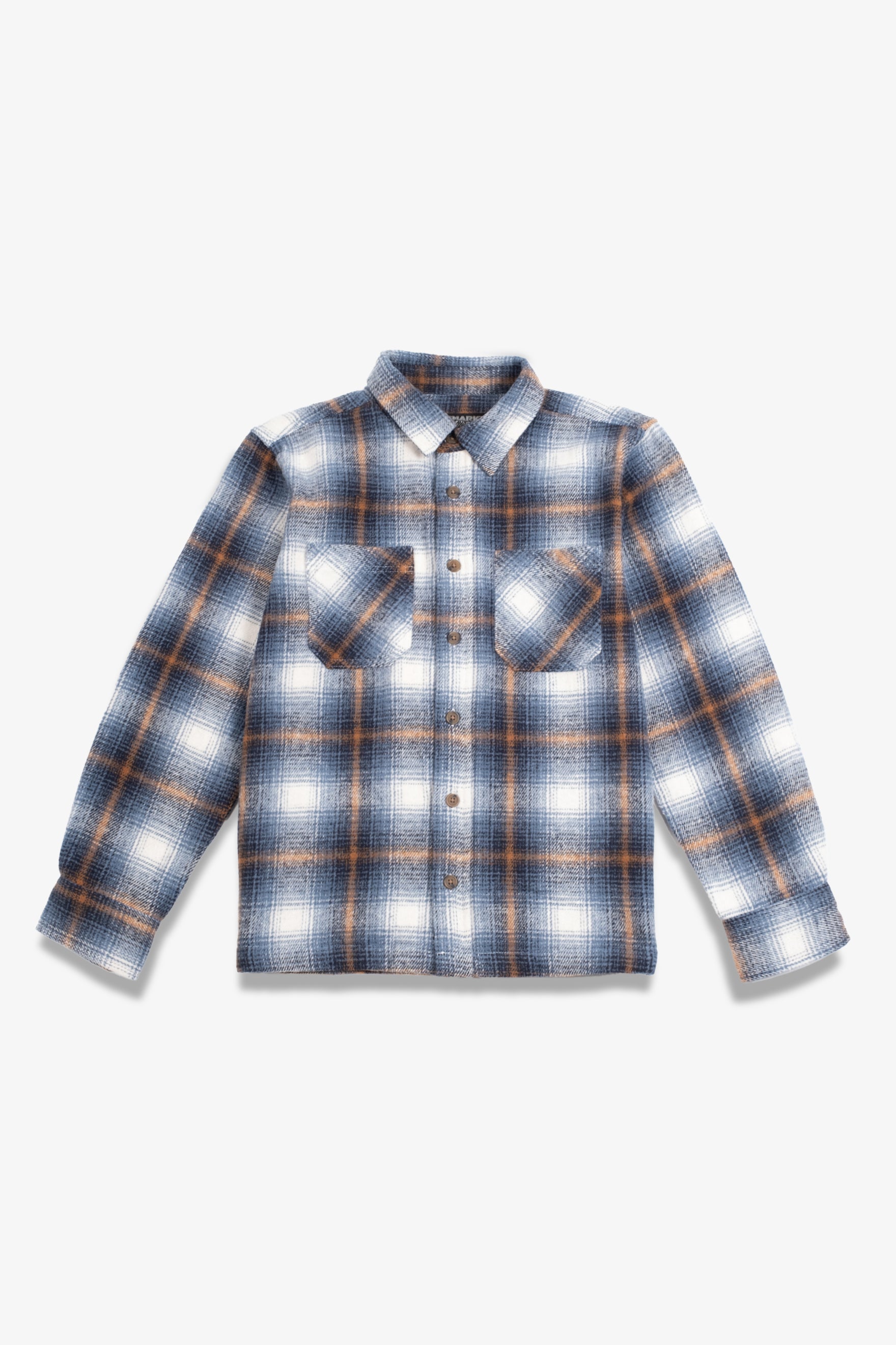 Kids warm flannel shacket
#color_blue beige