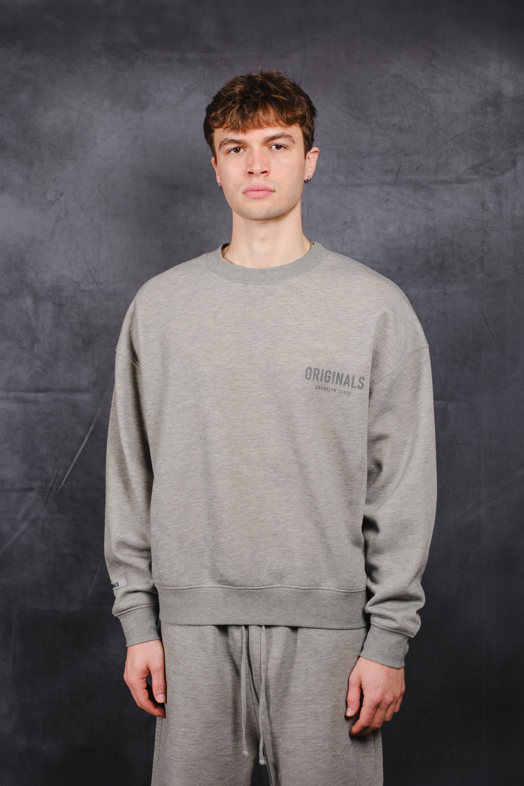 Relaxed and stylish Originals Crewneck Sweatshirt by Brooklyn Cloth
#color_dark-oatmeal-heather