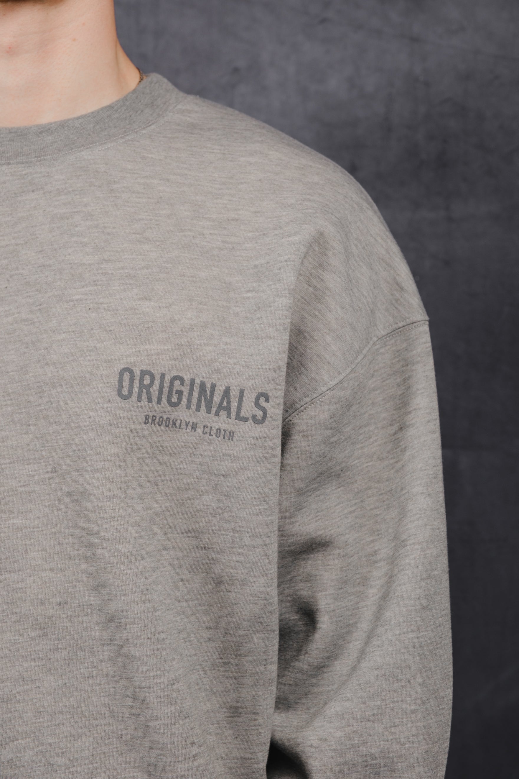 Brooklyn Cloth crewneck sweatshirt with timeless design
#color_dark-oatmeal-heather