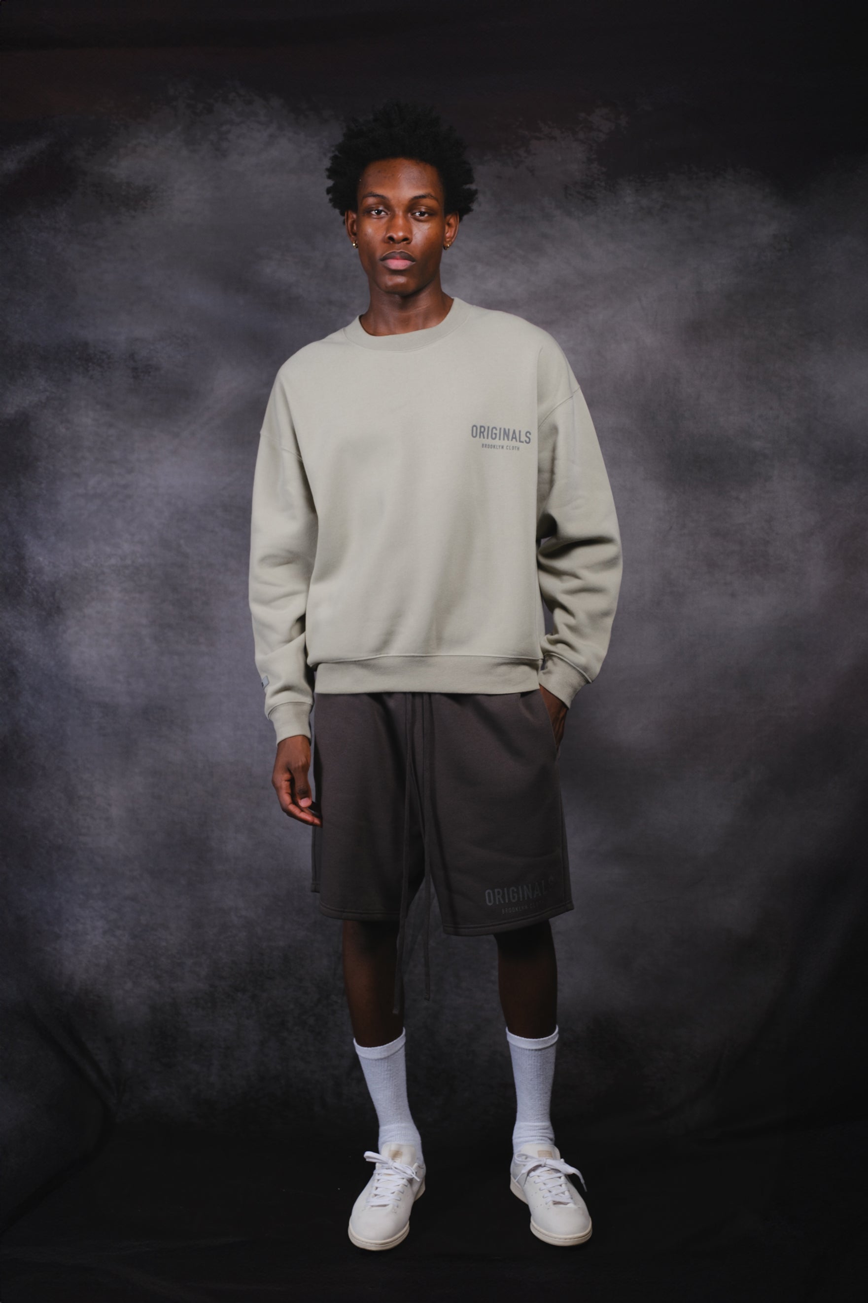 Classic Brooklyn Cloth Originals Crewneck Sweatshirt with ribbed cuffs
#color_sage