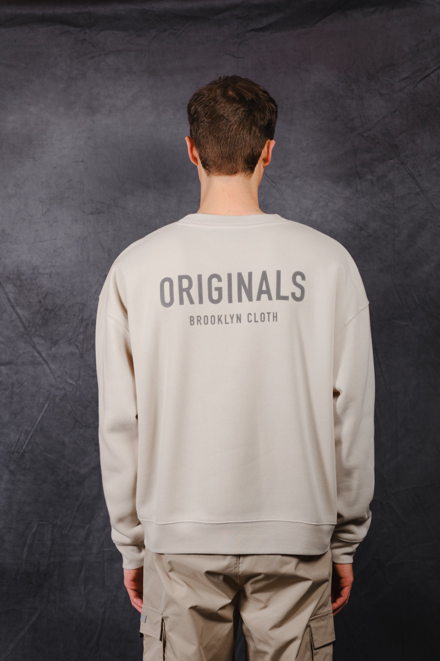 Brooklyn Cloth oversized crewneck sweatshirt with ribbed cuffs
#color_sand