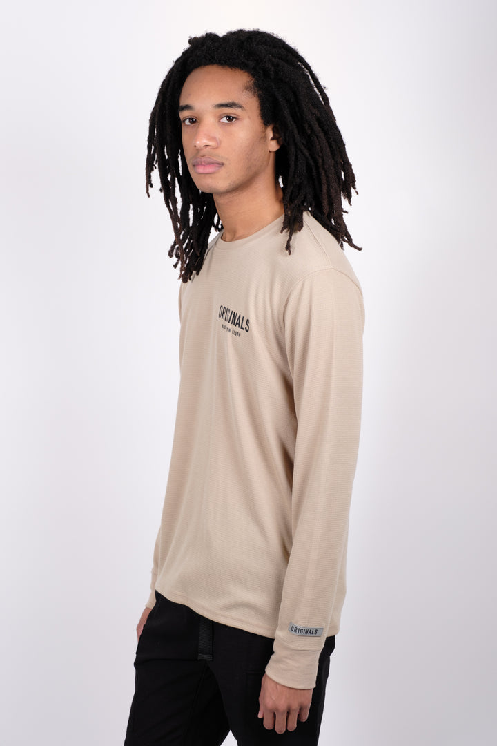 Long sleeved thermal for men in Pumice Stone #color_pumice-stone