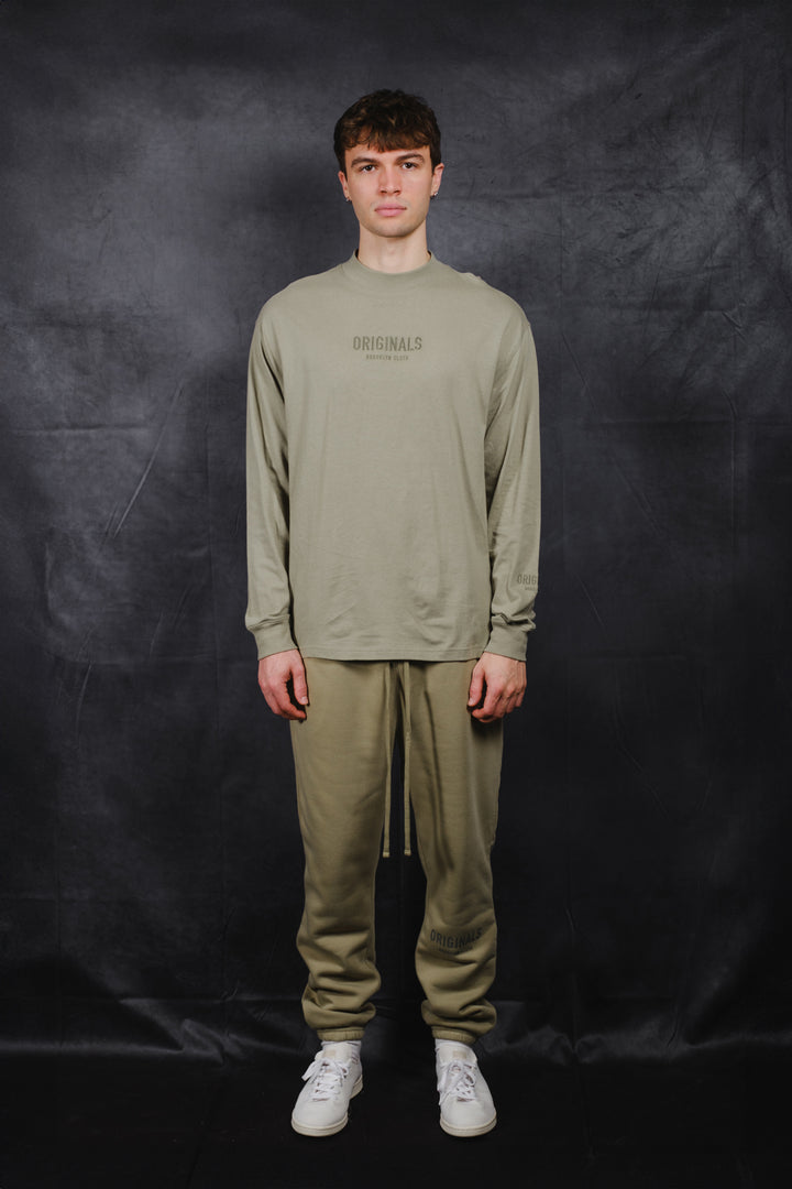 Tonal Embroidered Originals Long Sleeve Tee
#color_sage