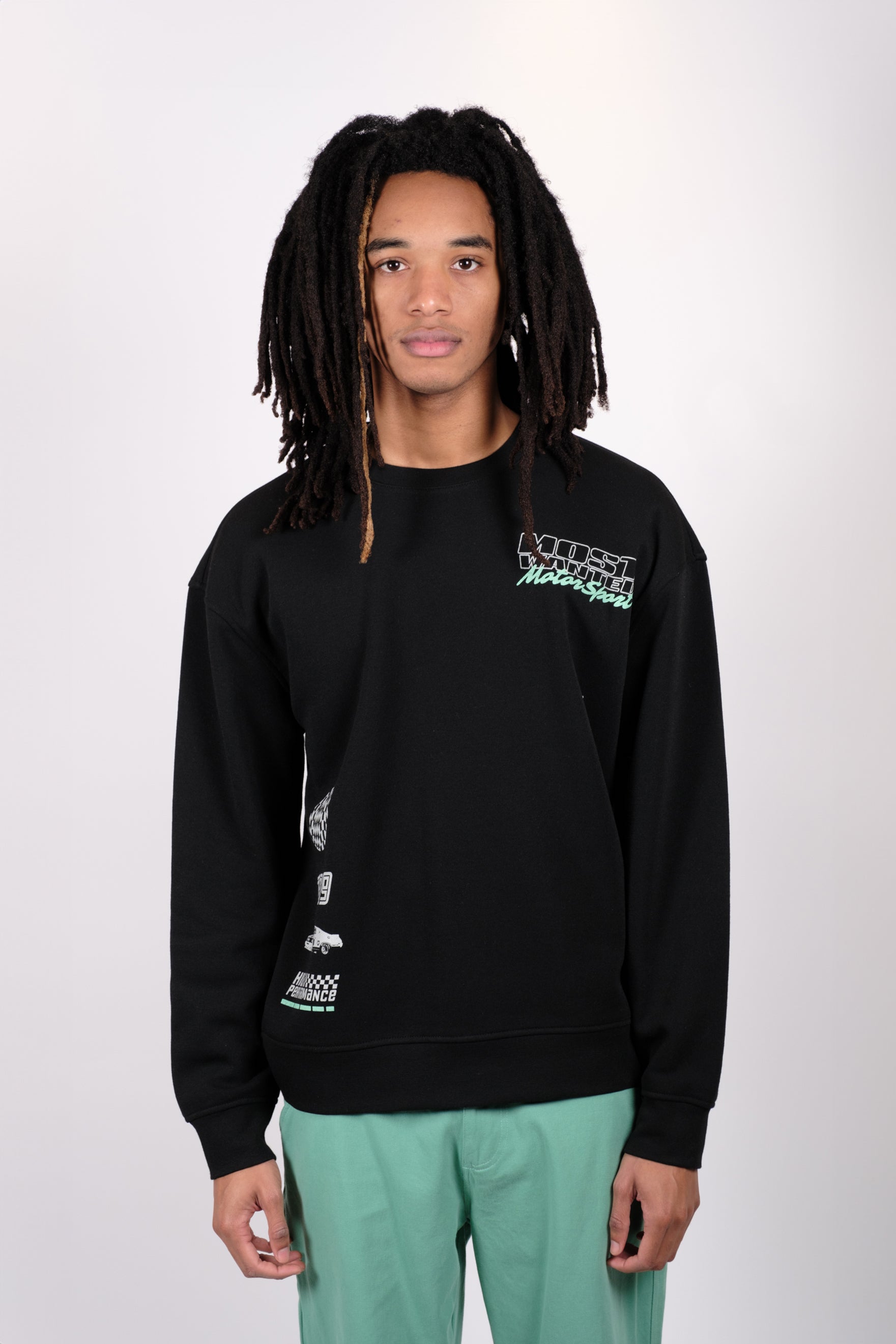 Soft, stylish crew neck sweatshirt by Brooklyn Cloth
#color_black