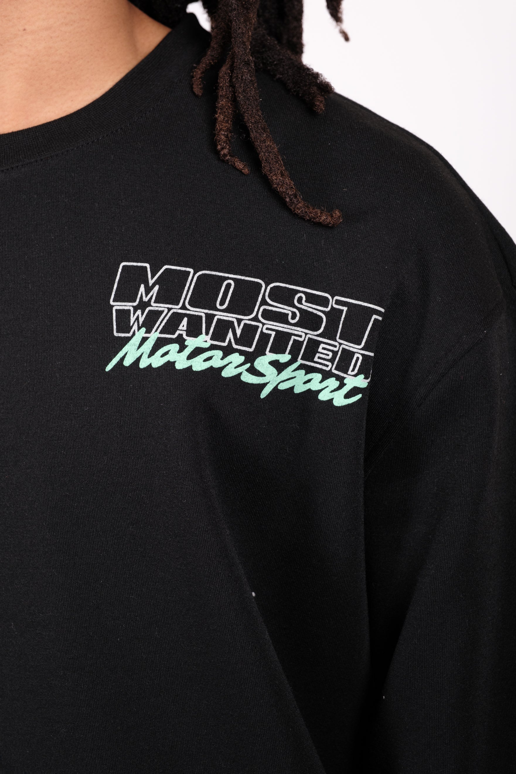 Graphic crew neck sweatshirt by Brooklyn Cloth in motorsport style
#color_black