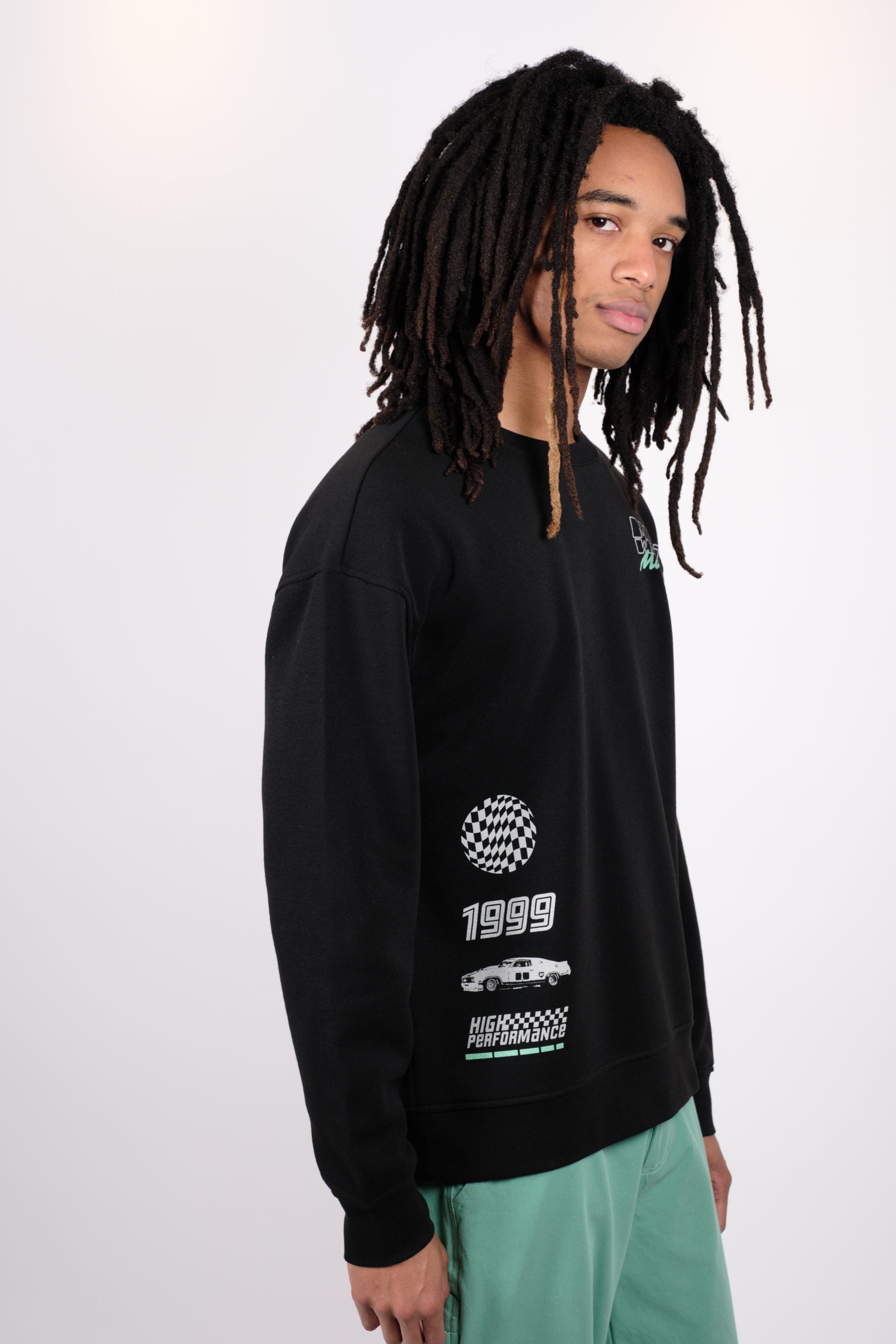 Casual Most Wanted Motorsport crew neck sweatshirt for streetwear fans
#color_black
