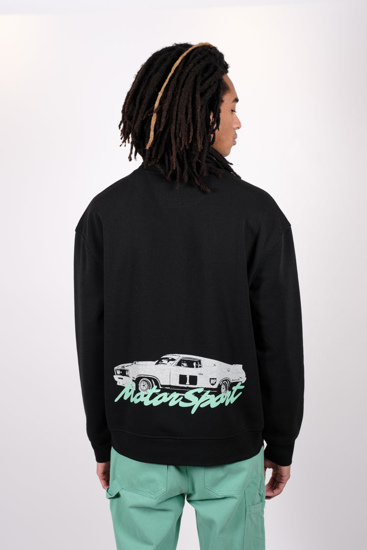 Most Wanted Motorsport crew neck sweatshirt with bold graphics
#color_black