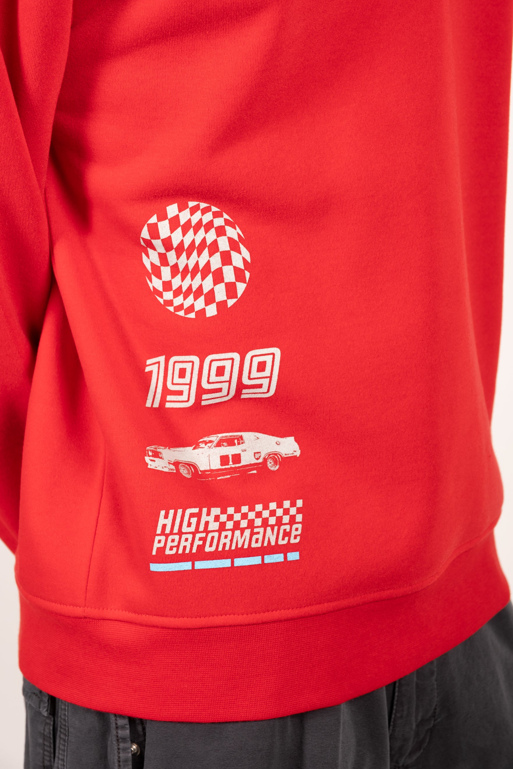 Most Wanted Motorsport sweatshirt with crew neck style
#color_red