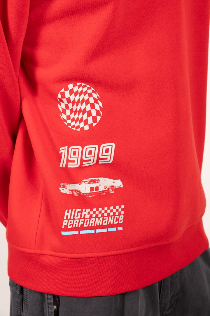 Most Wanted Motorsport sweatshirt with crew neck style
#color_red