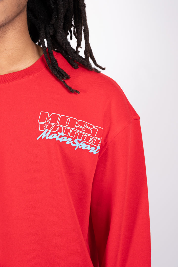 Comfortable crew neck sweatshirt for motorsport fans
#color_red