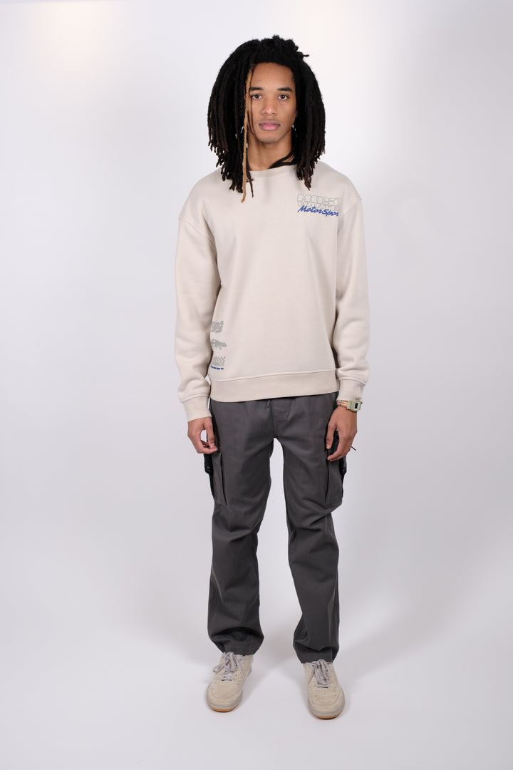 Brooklyn Cloth’s Most Wanted Motorsport crew neck for everyday wear
#color_sand