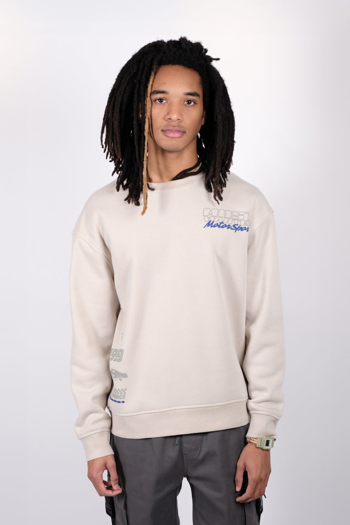 Trendy Most Wanted Motorsport crew neck by Brooklyn Cloth
#color_sand