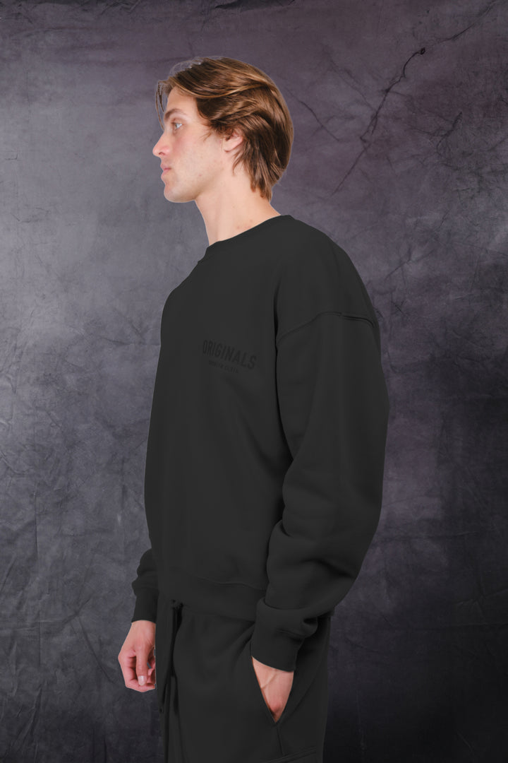 Originals Collection Hd tonal fleece crew neck with ribbed cuffs
#color_dusty-black