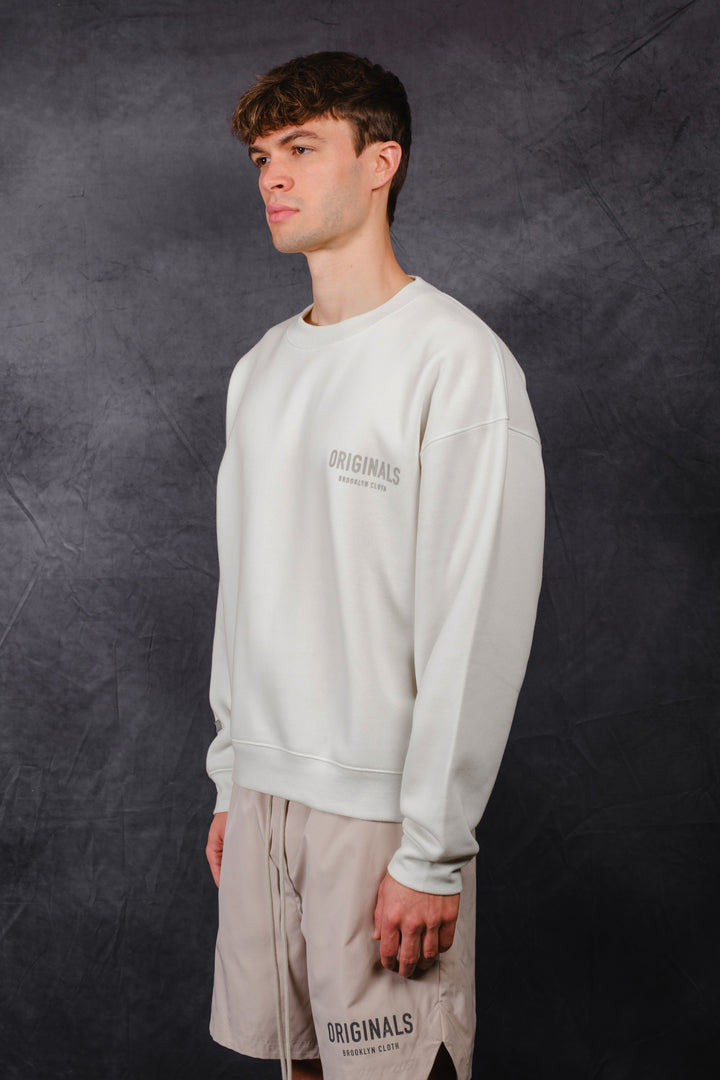 Relaxed-fit Originals Tonal Hd Fleece Crew with ribbed details
#color_cream