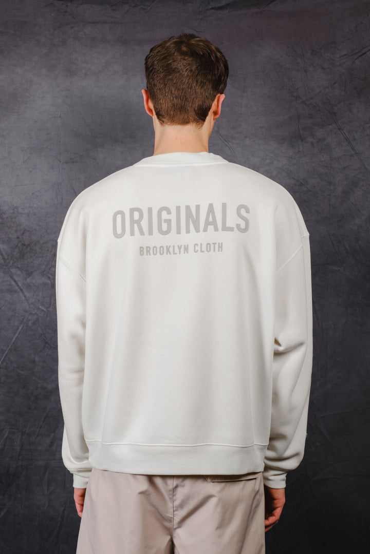 Soft fleece Originals Crew with Hd tonal texture from Brooklyn Cloth
#color_cream
