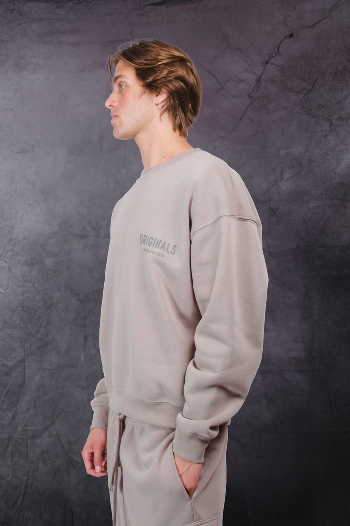 Brooklyn Cloth Originals Tonal Hd Fleece Crew with oversized style
#color_pumice-stone